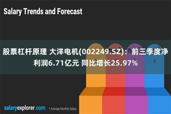 股票杠杆原理 大洋电机(002249.SZ)：前三季度净利润6.71亿元 同比增长25.97%