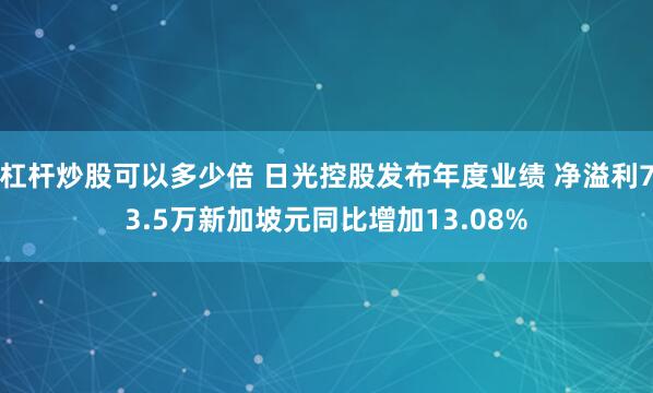 杠杆炒股可以多少倍 日光控股发布年度业绩 净溢利73.5万新加坡元同比增加13.08%